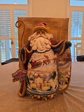 Jim Shore "Fly Away, Tiny Sleigh" Santa Figurine. ORIGINAL BOX